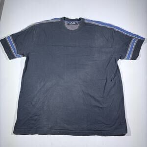 Vintage Extreme Quality Short Sleeve Shirt Men XL Gray Black Stripe Comfort